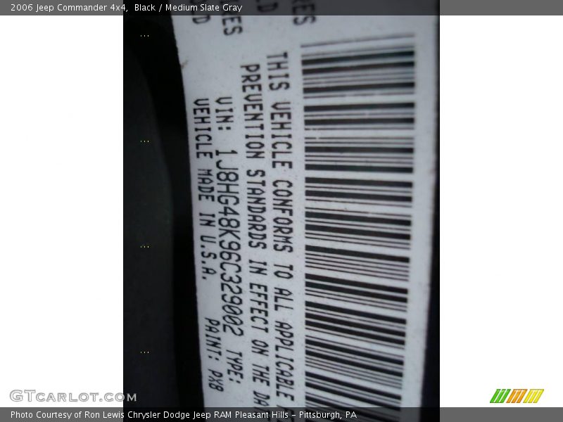 Black / Medium Slate Gray 2006 Jeep Commander 4x4