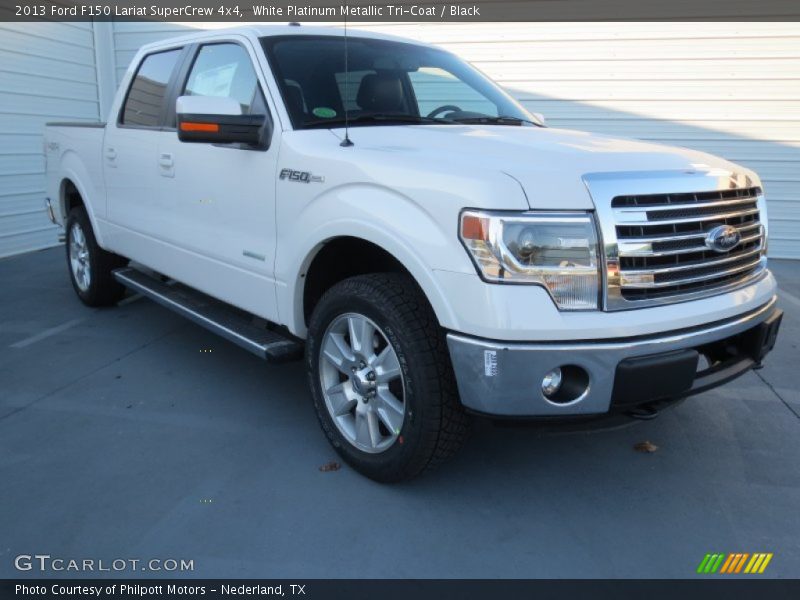 White Platinum Metallic Tri-Coat / Black 2013 Ford F150 Lariat SuperCrew 4x4