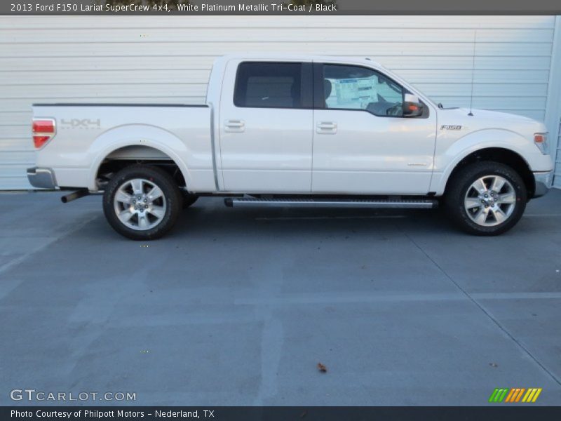 White Platinum Metallic Tri-Coat / Black 2013 Ford F150 Lariat SuperCrew 4x4