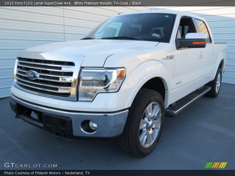 White Platinum Metallic Tri-Coat / Black 2013 Ford F150 Lariat SuperCrew 4x4