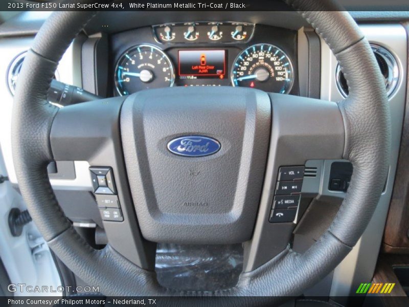 White Platinum Metallic Tri-Coat / Black 2013 Ford F150 Lariat SuperCrew 4x4