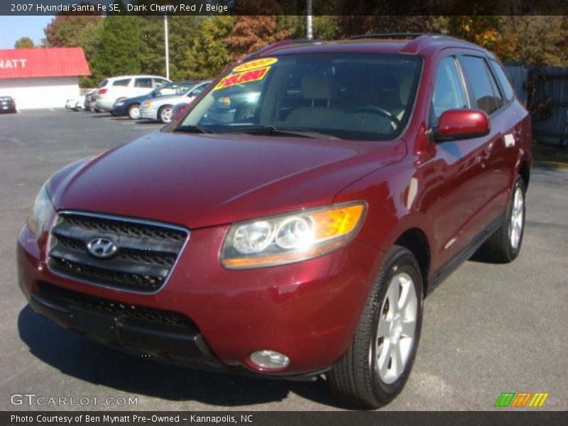 Dark Cherry Red / Beige 2007 Hyundai Santa Fe SE