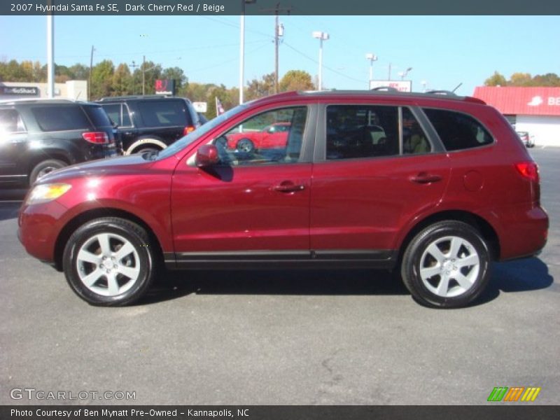 Dark Cherry Red / Beige 2007 Hyundai Santa Fe SE