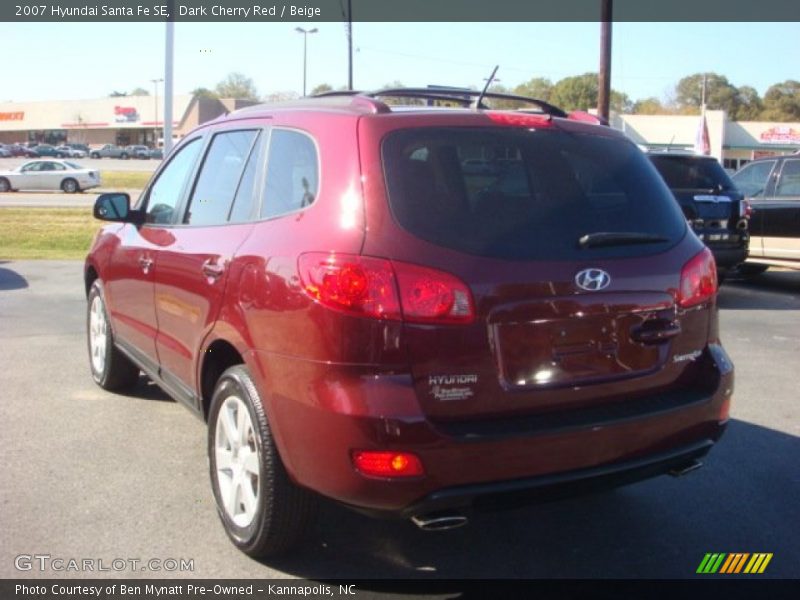 Dark Cherry Red / Beige 2007 Hyundai Santa Fe SE