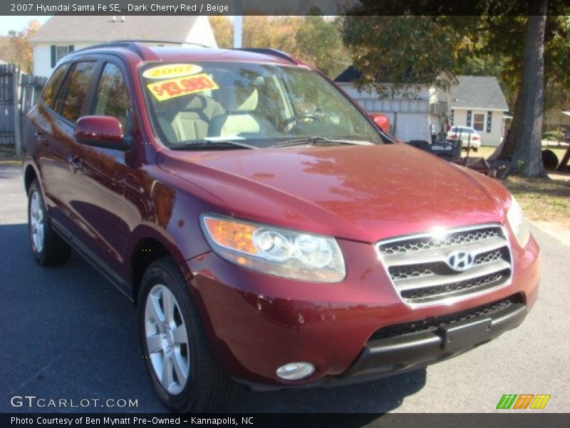 Dark Cherry Red / Beige 2007 Hyundai Santa Fe SE