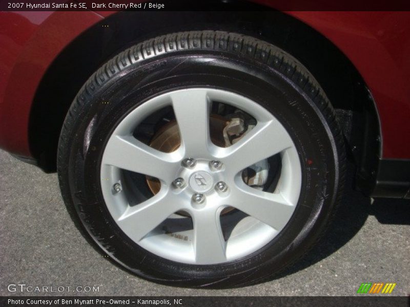 Dark Cherry Red / Beige 2007 Hyundai Santa Fe SE