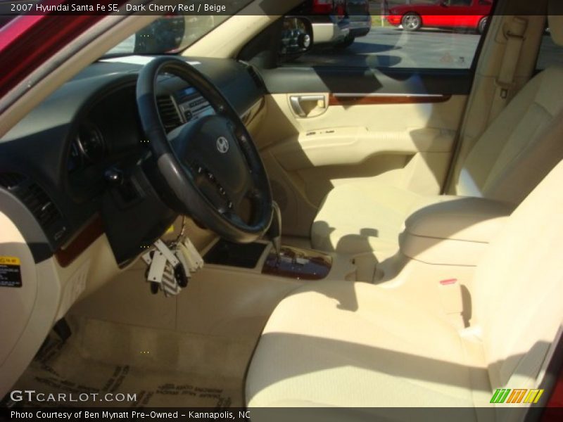 Dark Cherry Red / Beige 2007 Hyundai Santa Fe SE