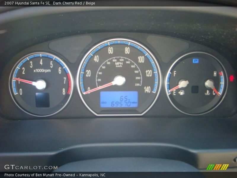 Dark Cherry Red / Beige 2007 Hyundai Santa Fe SE