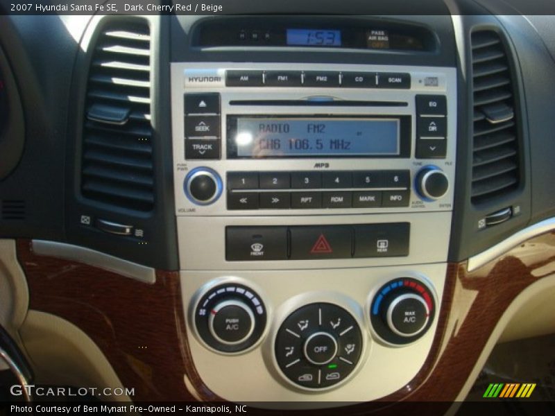 Dark Cherry Red / Beige 2007 Hyundai Santa Fe SE