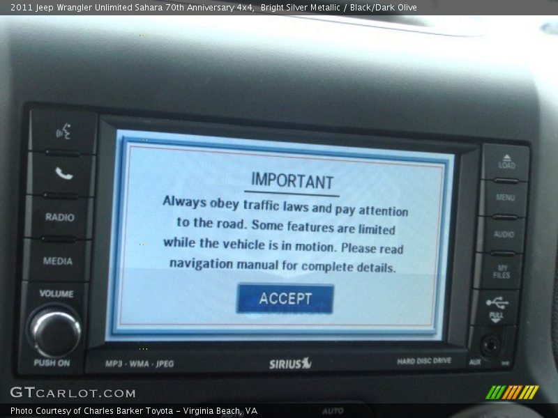 Bright Silver Metallic / Black/Dark Olive 2011 Jeep Wrangler Unlimited Sahara 70th Anniversary 4x4