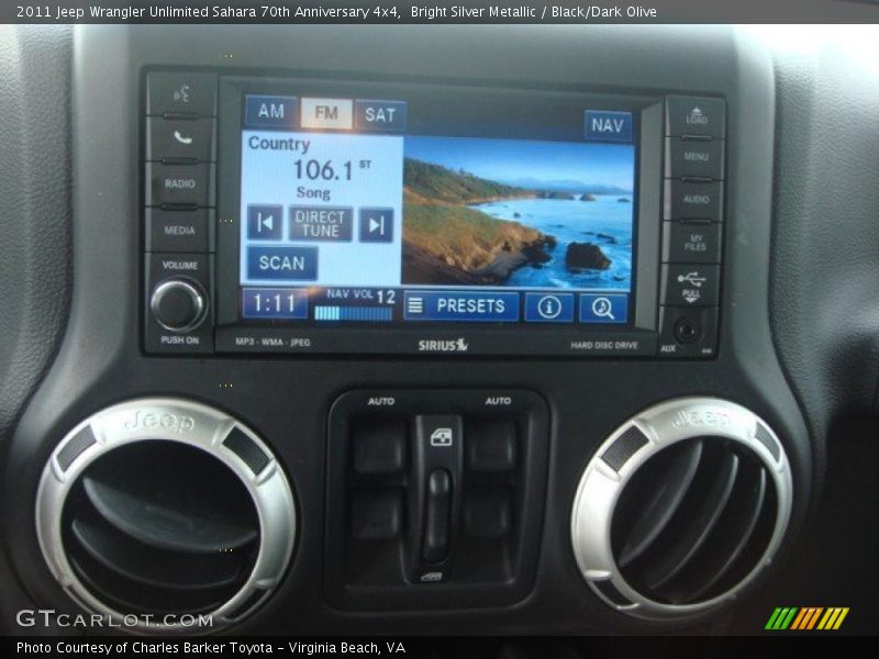 Controls of 2011 Wrangler Unlimited Sahara 70th Anniversary 4x4
