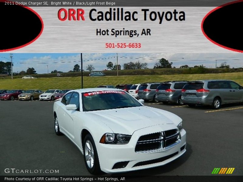 Bright White / Black/Light Frost Beige 2011 Dodge Charger SE