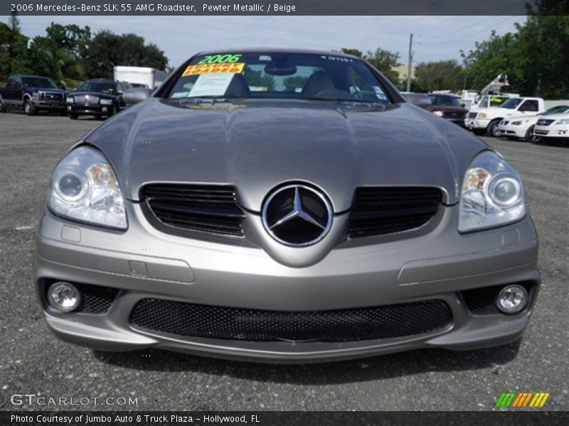 Pewter Metallic / Beige 2006 Mercedes-Benz SLK 55 AMG Roadster