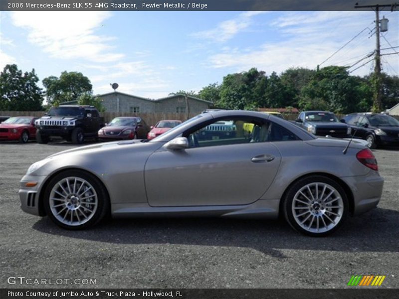 Pewter Metallic / Beige 2006 Mercedes-Benz SLK 55 AMG Roadster