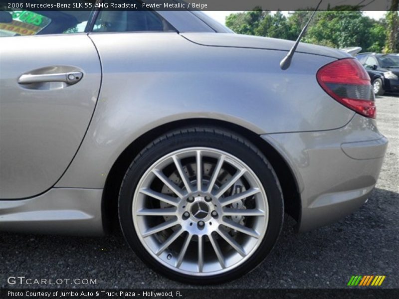 Pewter Metallic / Beige 2006 Mercedes-Benz SLK 55 AMG Roadster