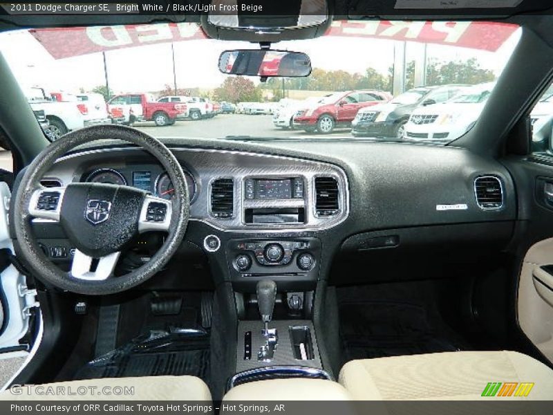 Bright White / Black/Light Frost Beige 2011 Dodge Charger SE