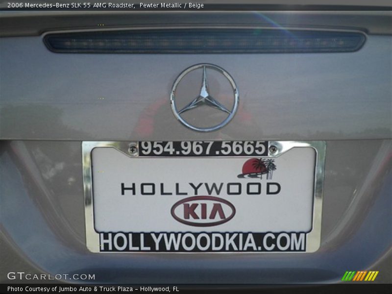 Pewter Metallic / Beige 2006 Mercedes-Benz SLK 55 AMG Roadster