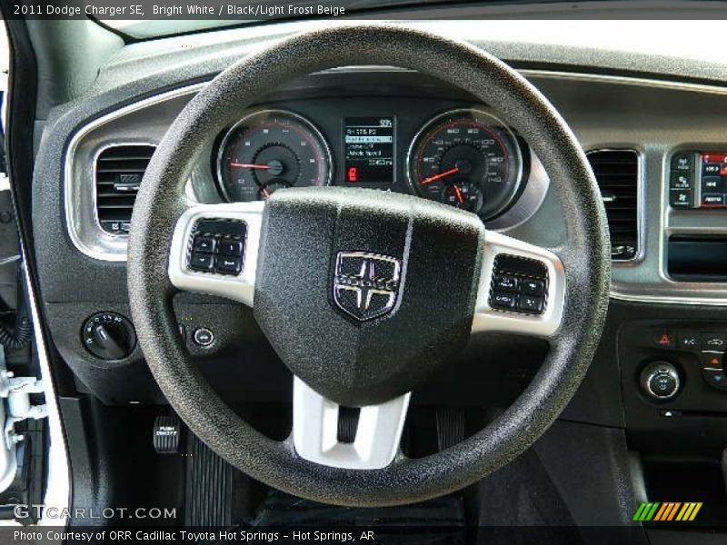 Bright White / Black/Light Frost Beige 2011 Dodge Charger SE