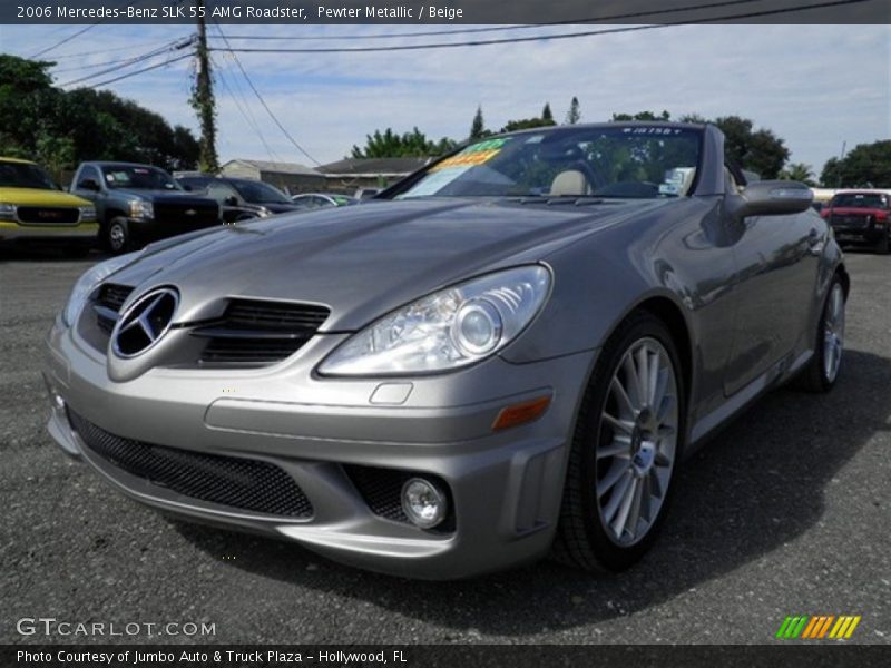 Pewter Metallic / Beige 2006 Mercedes-Benz SLK 55 AMG Roadster