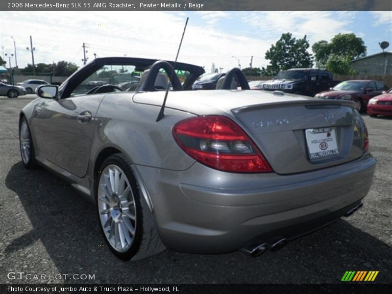 Pewter Metallic / Beige 2006 Mercedes-Benz SLK 55 AMG Roadster