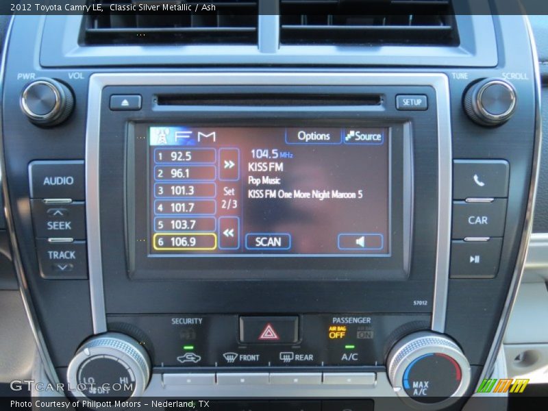 Classic Silver Metallic / Ash 2012 Toyota Camry LE