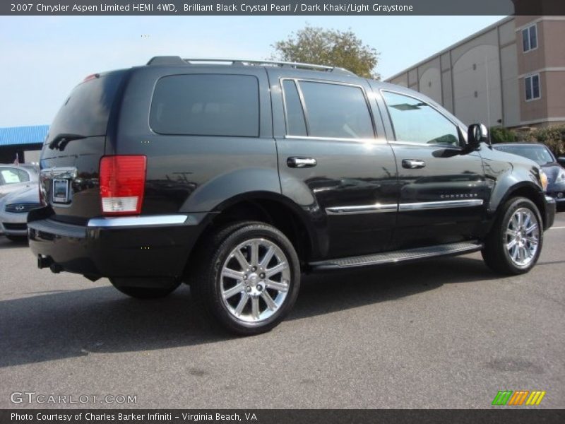 Brilliant Black Crystal Pearl / Dark Khaki/Light Graystone 2007 Chrysler Aspen Limited HEMI 4WD
