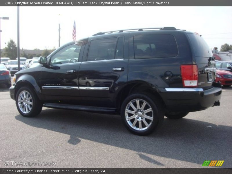 Brilliant Black Crystal Pearl / Dark Khaki/Light Graystone 2007 Chrysler Aspen Limited HEMI 4WD