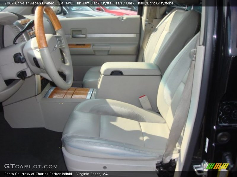 Brilliant Black Crystal Pearl / Dark Khaki/Light Graystone 2007 Chrysler Aspen Limited HEMI 4WD