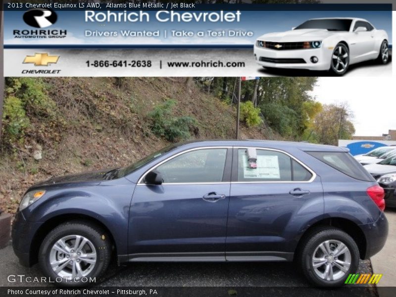 Atlantis Blue Metallic / Jet Black 2013 Chevrolet Equinox LS AWD