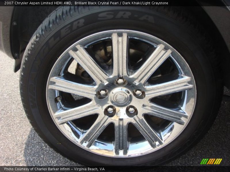 Brilliant Black Crystal Pearl / Dark Khaki/Light Graystone 2007 Chrysler Aspen Limited HEMI 4WD