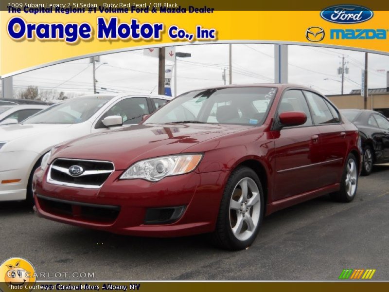 Ruby Red Pearl / Off Black 2009 Subaru Legacy 2.5i Sedan