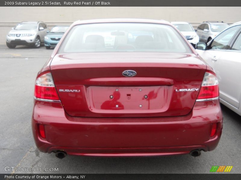 Ruby Red Pearl / Off Black 2009 Subaru Legacy 2.5i Sedan
