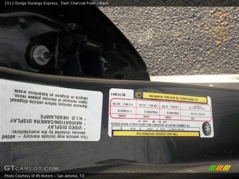 Dark Charcoal Pearl / Black 2011 Dodge Durango Express