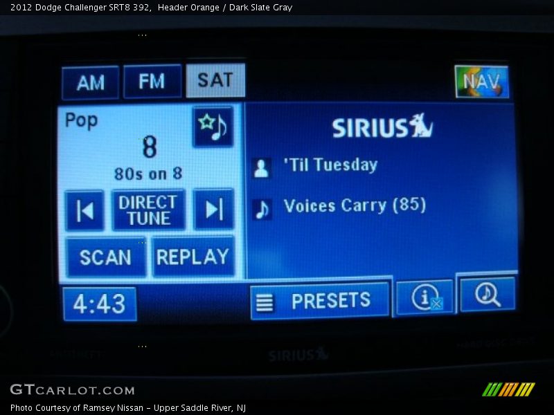 Header Orange / Dark Slate Gray 2012 Dodge Challenger SRT8 392