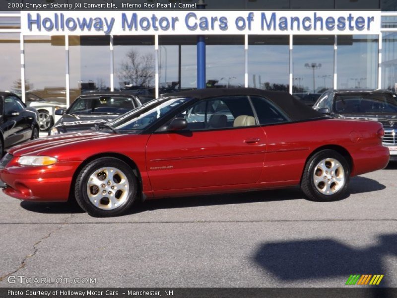 Inferno Red Pearl / Camel 2000 Chrysler Sebring JXi Convertible