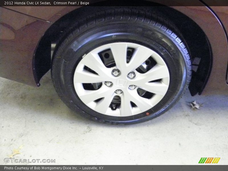 Crimson Pearl / Beige 2012 Honda Civic LX Sedan