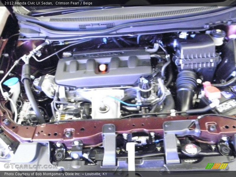 Crimson Pearl / Beige 2012 Honda Civic LX Sedan