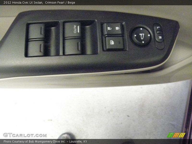 Crimson Pearl / Beige 2012 Honda Civic LX Sedan
