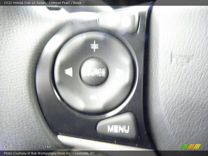 Crimson Pearl / Beige 2012 Honda Civic LX Sedan