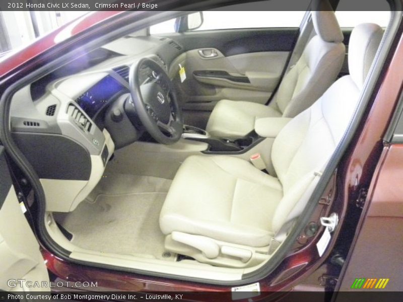 Crimson Pearl / Beige 2012 Honda Civic LX Sedan