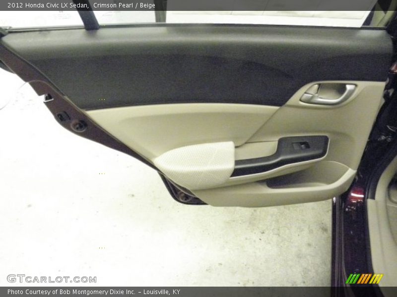 Crimson Pearl / Beige 2012 Honda Civic LX Sedan