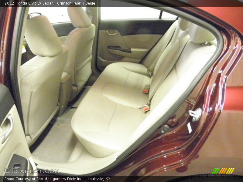 Crimson Pearl / Beige 2012 Honda Civic LX Sedan
