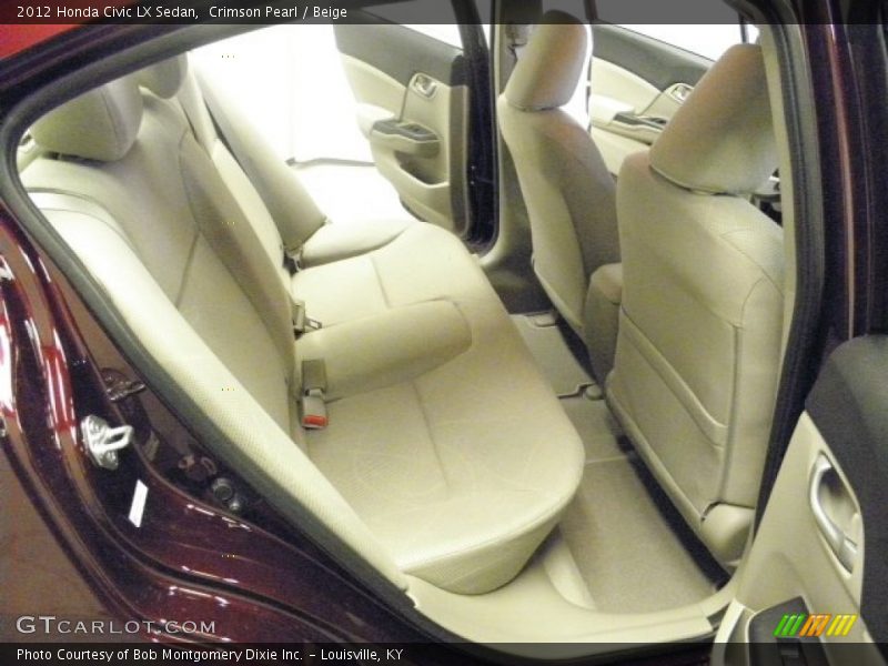 Crimson Pearl / Beige 2012 Honda Civic LX Sedan