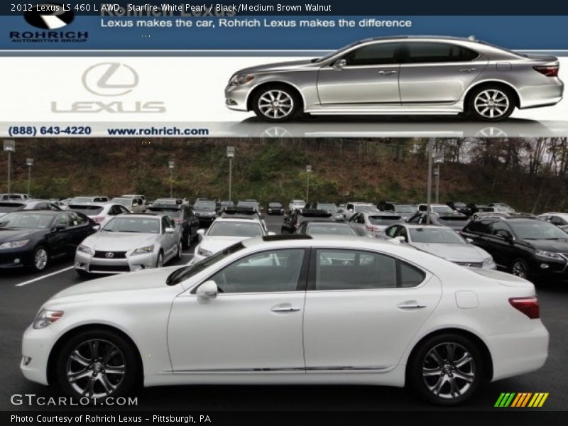 Starfire White Pearl / Black/Medium Brown Walnut 2012 Lexus LS 460 L AWD