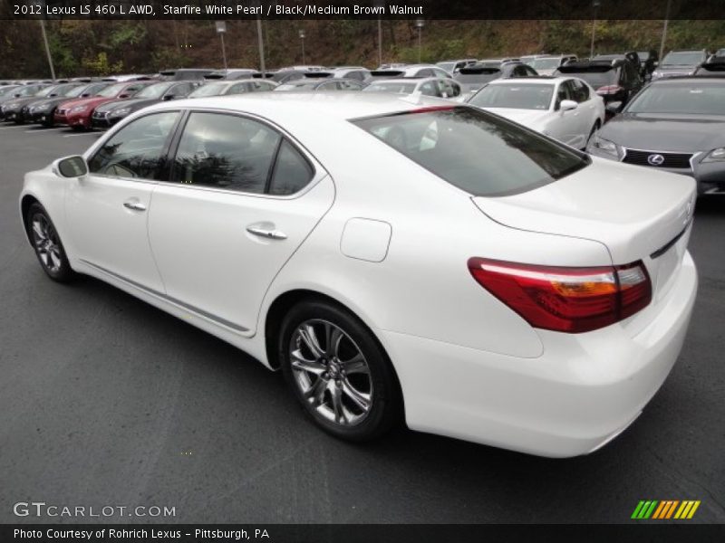 Starfire White Pearl / Black/Medium Brown Walnut 2012 Lexus LS 460 L AWD