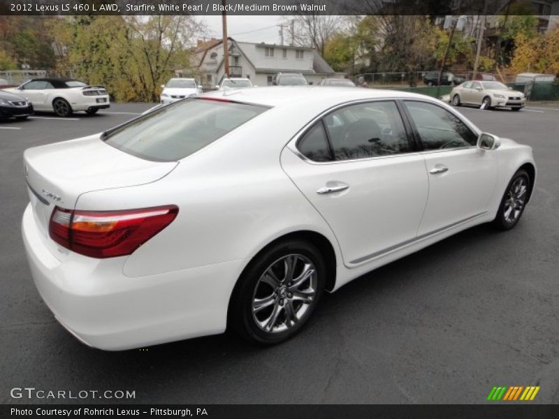 Starfire White Pearl / Black/Medium Brown Walnut 2012 Lexus LS 460 L AWD