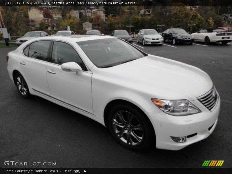 Starfire White Pearl / Black/Medium Brown Walnut 2012 Lexus LS 460 L AWD