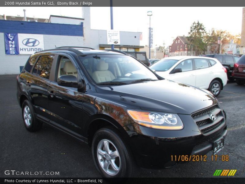 Ebony Black / Beige 2008 Hyundai Santa Fe GLS
