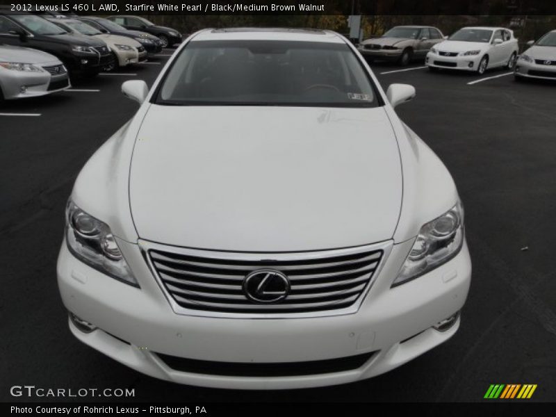 Starfire White Pearl / Black/Medium Brown Walnut 2012 Lexus LS 460 L AWD