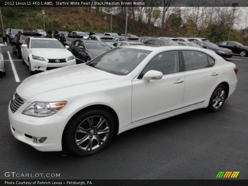 Starfire White Pearl / Black/Medium Brown Walnut 2012 Lexus LS 460 L AWD
